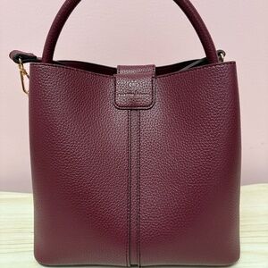 burgundy bucket bag